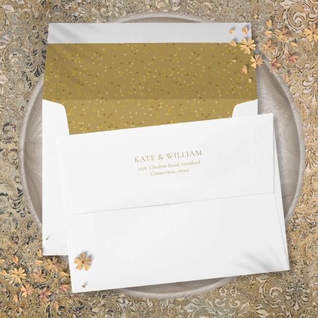 Gold Dust Confetti Elegant Chic Name Address Envelope (Gold Dust Confetti Elegant Chic Name Address Envelope)