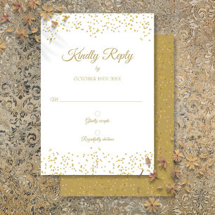 Gold Dust Confetti Elegant RSVP Card