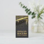 Gold Dust Confetti | Metallic Ornate Background Business Card (Standing Front)
