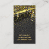 Gold Dust Confetti | Metallic Ornate Background Business Card (Back)