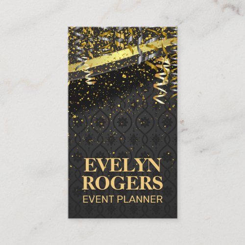 Gold Dust Confetti  Metallic Ornate Background Business Card