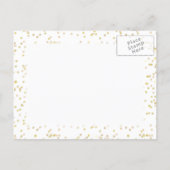 Gold Dust Confetti Save the Date Announcement Postcard (Back)