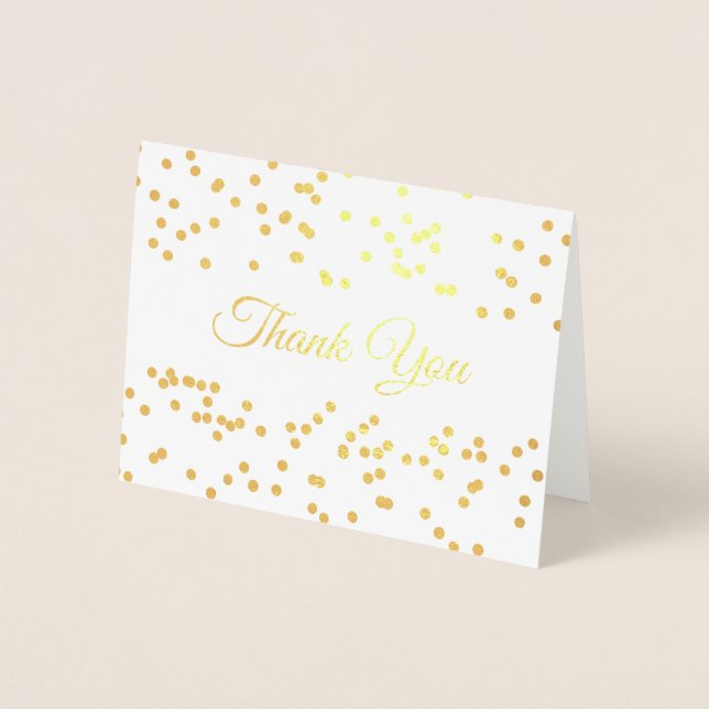 Gold Dust Confetti Thank You Foil Card (Front)