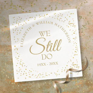 Gold Dust Confetti Vow Renew Anniversary Napkins