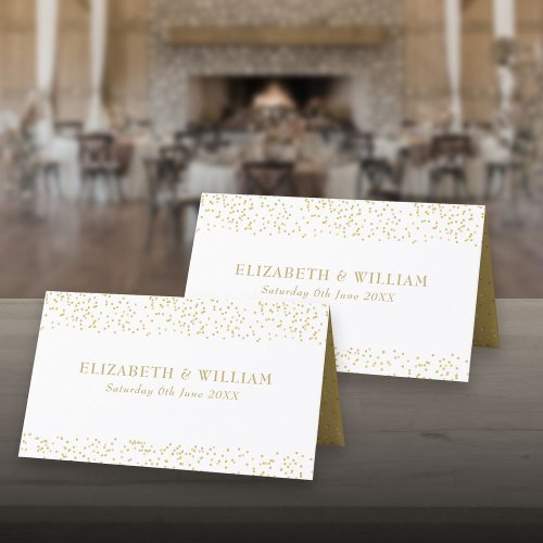 Gold Dust Confetti Wedding Place Card