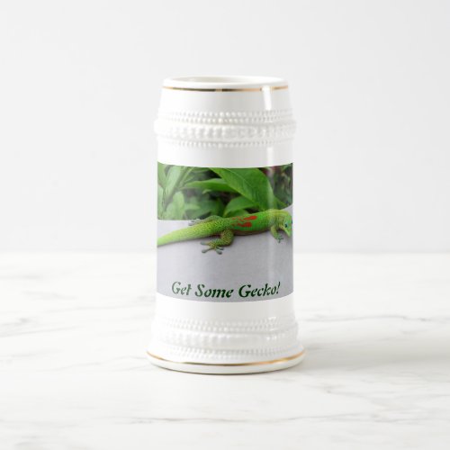 Gold Dust Day Gecko  Audition and Get Some Gecko Beer Stein