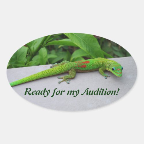 Gold Dust Day Gecko  Audition and Get Some Gecko Oval Sticker