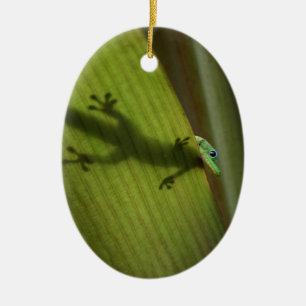 Gold Dust Day Gecko Ceramic Ornament