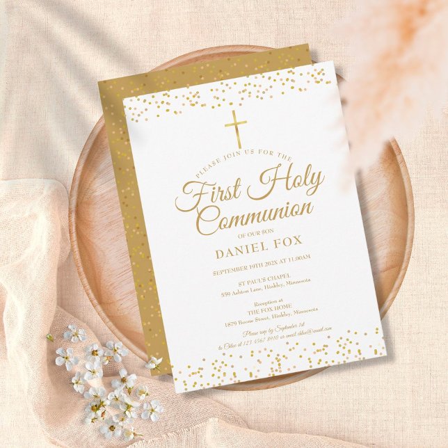 Gold Dust First Holy Communion Invitation (Creator Uploaded)