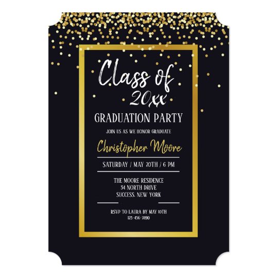 Gold Dust Graduation Party Invitation | Zazzle.com