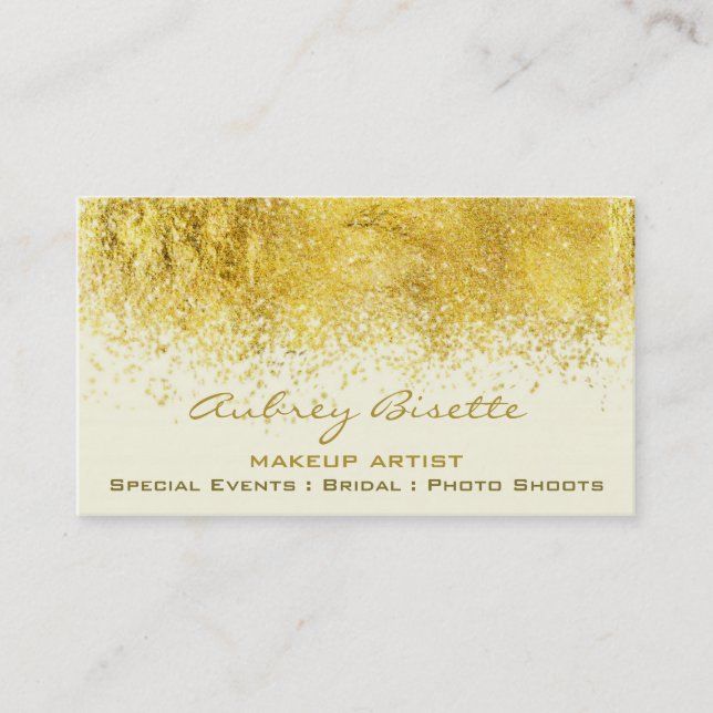 Gold Dust Makeup Artist custom business cards (Front)