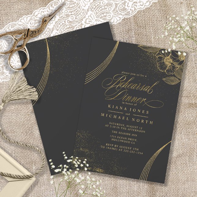 Gold Dust & Outlines Rehearsal Dinner Bk/Gld ID835 (Creator Uploaded)