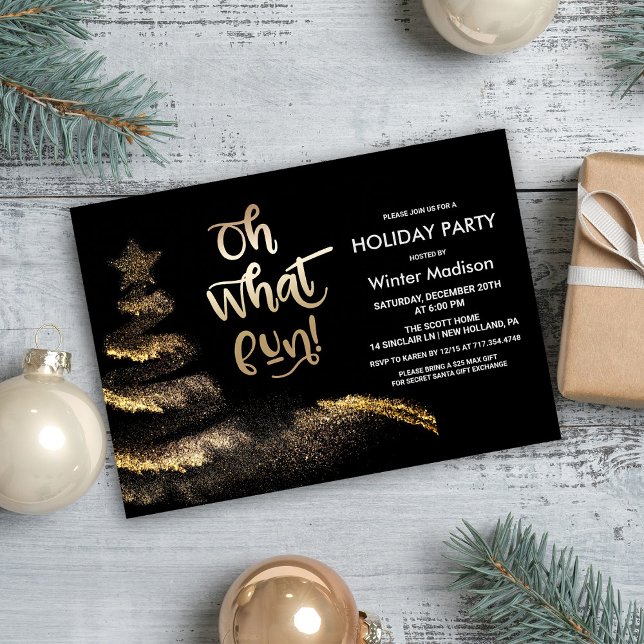 Gold Dust Speckle Christmas Tree Invitation (Creator Uploaded)