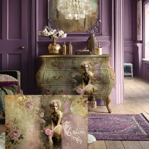 Gold Dust, Vintage fairy, Romanticism & Floral Tissue Paper