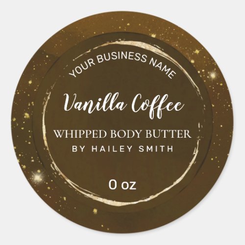 Gold Dusted Brown Coffee Whipped Body Butter Classic Round Sticker