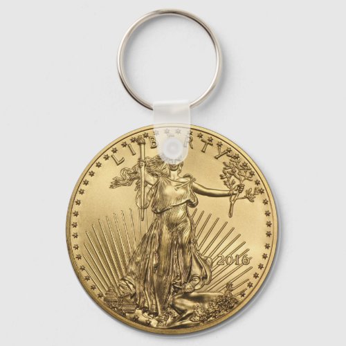 Gold Eagle coin Keychain