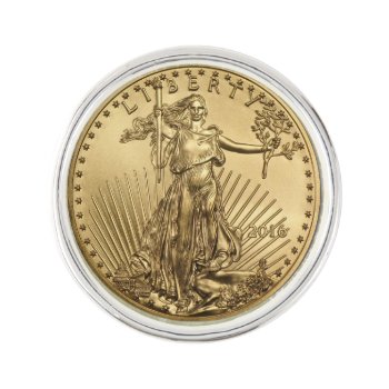 Gold Eagle Coin Lapel Pin by optionstrader at Zazzle