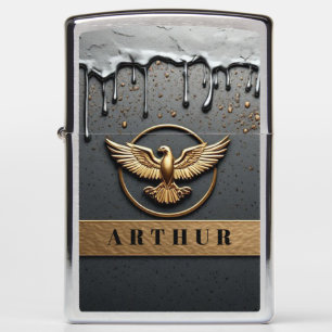 Gold Eagle Emblem With Spread Wings Zippo Lighter
