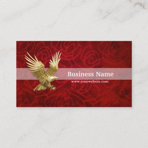 Customizable Gold Eagle in Velvet Red Business Card Templates