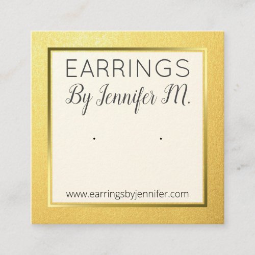 Gold Earring Display Card Holder Handmade Jewelry