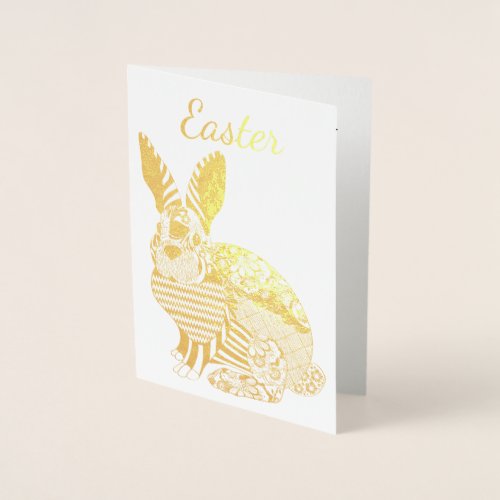 Gold Easter Bunny Card