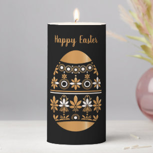 Gold easter egg pillar candle
