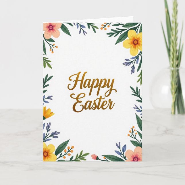 Gold Easter Glitter Texture Card (Front)