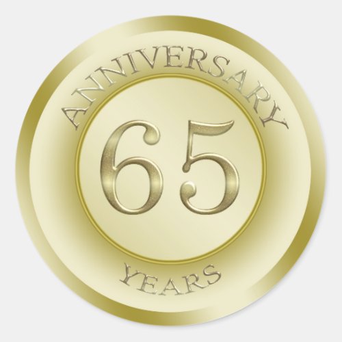 Gold effect 65th Wedding Anniversary Sticker