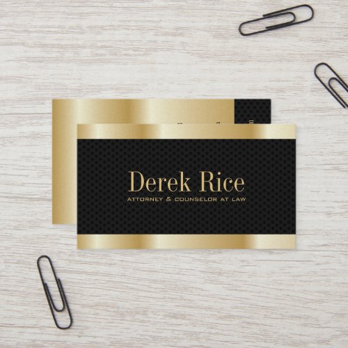 Gold Effect Attorney Business Cards