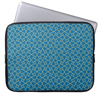 Gold-effect Blue Islamic Pattern Laptop Sleeve