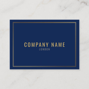 Gold effect border, blue professional business card