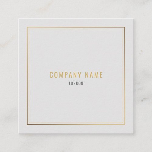 Gold effect border square business card