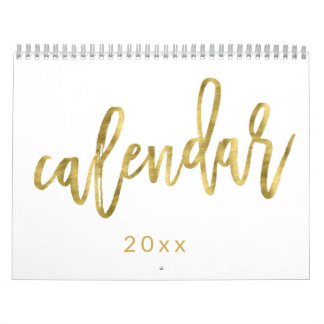 Gold Effect Calendar 20xx White