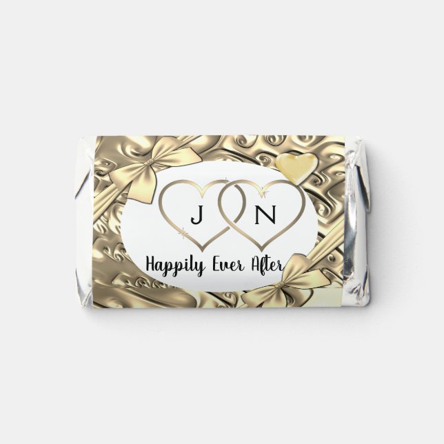 Gold Effect Chocolate Wrapper Wedding Favors (Front)