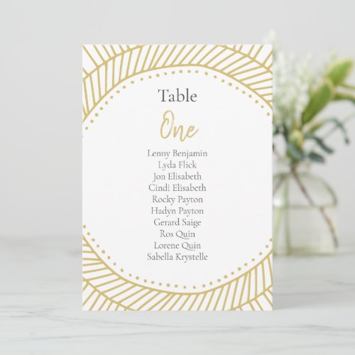 Gold effect circle art deco Table Number
