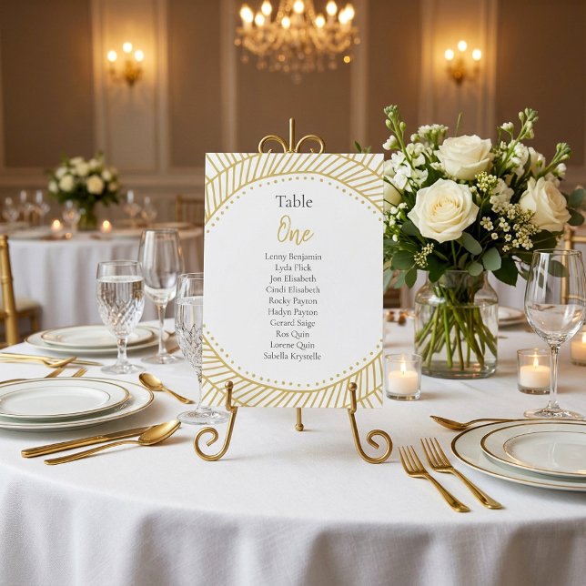 Gold effect circle art deco Table Number (Gold effect circle art deco Table Number.)