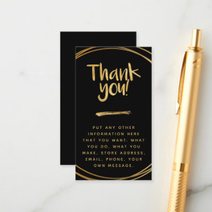 Gold effect customer thank you social links enclosure card