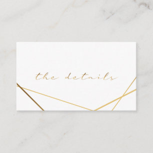 Gold effect, geometric, the details wedding enclosure card