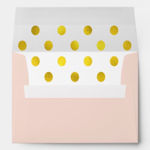 Gold_Effect Polka Dot Lined Pink Envelope