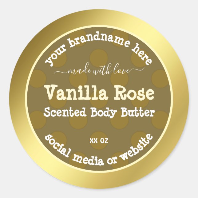 Gold Effect Product Packaging Labels Professional (Front)