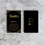 Gold effect thank you social links insert card