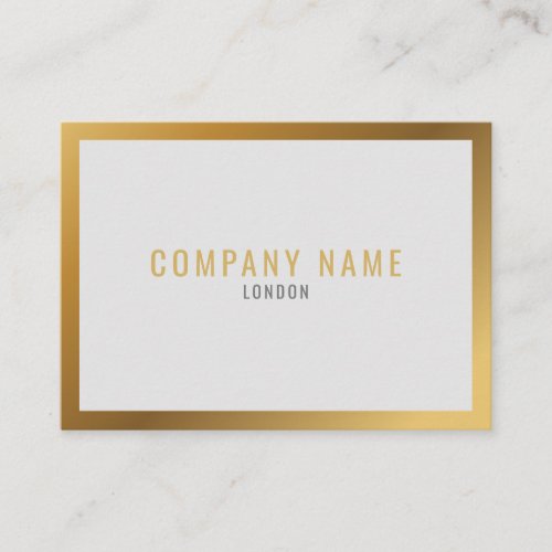 Gold effect thick gold border bold text business card