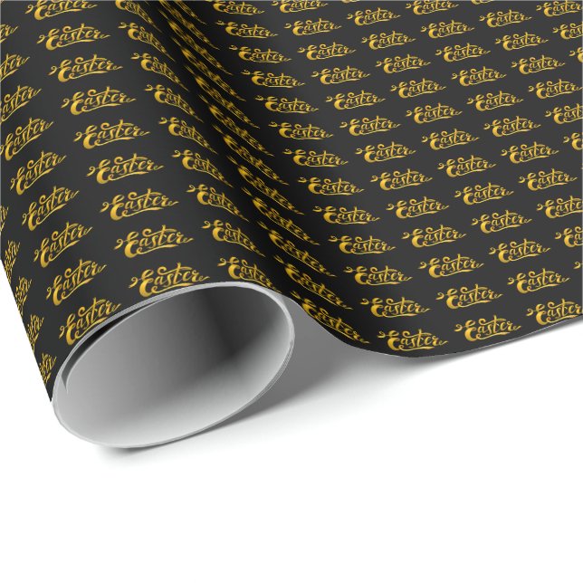 Gold Eggs Easter Wrapping Paper (Roll Corner)