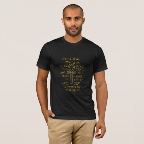 Gold Egyptian Ankh Cross symbol T_Shirt