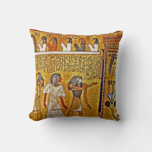 Gold Egyptian Art Throw Pillow