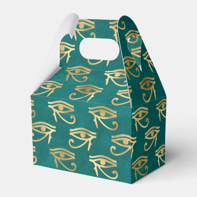 Gold Egyptian Eye of Horus Pattern  Favor Boxes (Back Side)