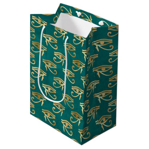 Gold Egyptian Eye of Horus Pattern  Medium Gift Bag