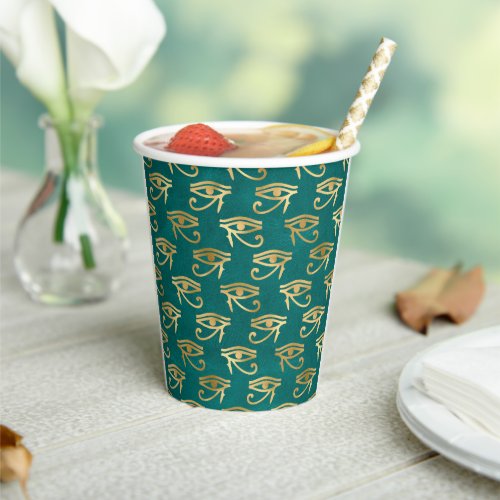 Gold Egyptian Eye of Horus Pattern  Paper Cups