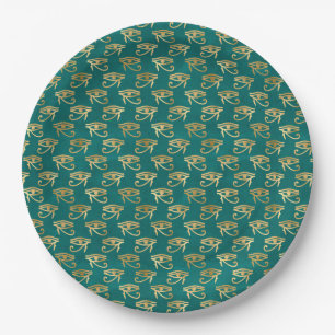 Gold Egyptian Eye of Horus Pattern  Paper Plates