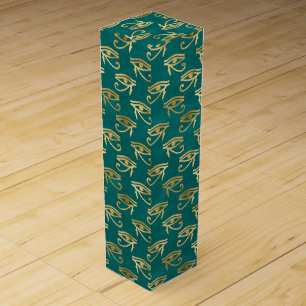 Gold Egyptian Eye of Horus Pattern Wine Box